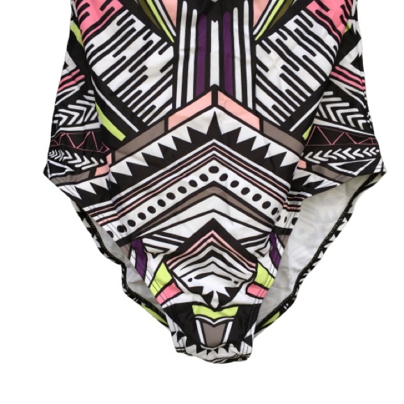 Ekouaer Geometric Print One Piece Bathing Suit S - Picture 4 of 8